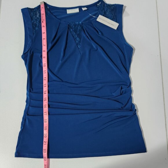 NY&CO Sleeveless Lace Top with Gathering and Ruching - Size S - Picture 9 of 11